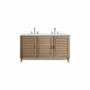 James Martin Vanities Portland 60in Double Vanity Whitewashed Walnut w/ 3 CM Ethereal Noctis Quartz Top 620-V60D-WW-3ENC